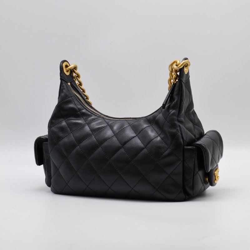 CHANEL 25C Hobo嬉皮包 - 小號黑金-3