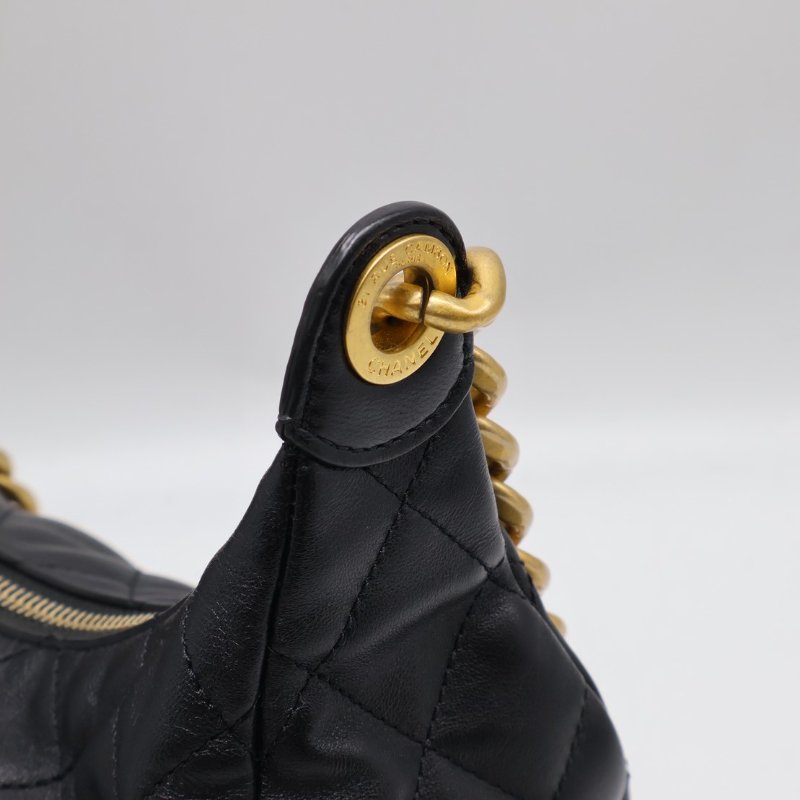 CHANEL 25C Hobo嬉皮包 - 小號黑金-5