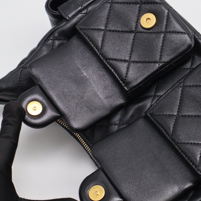 CHANEL 25C Hobo嬉皮包 - 小號黑金-11