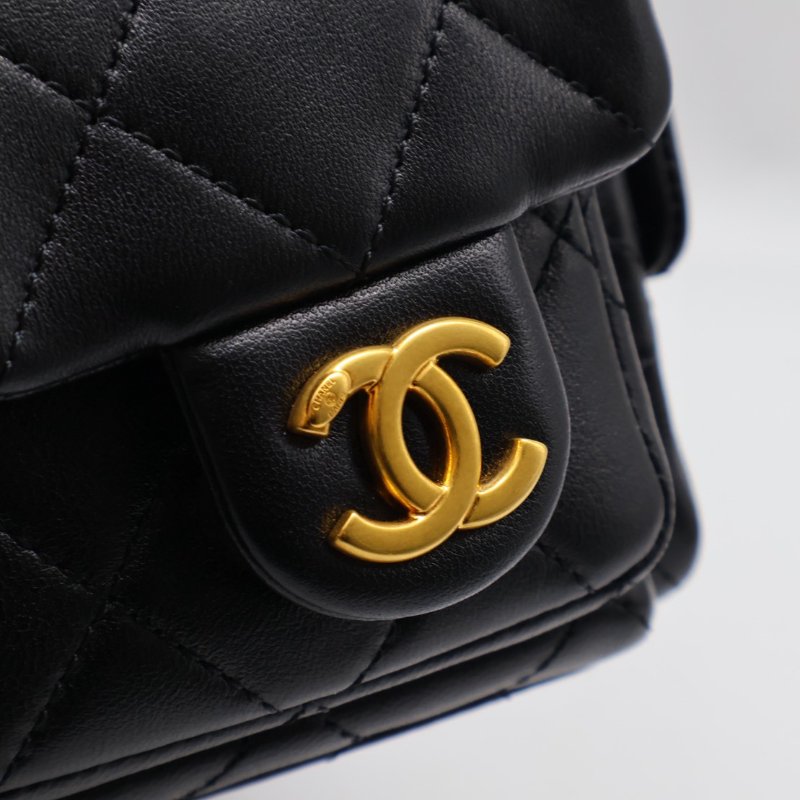 CHANEL 25C Hobo嬉皮包 - 小號黑金-13