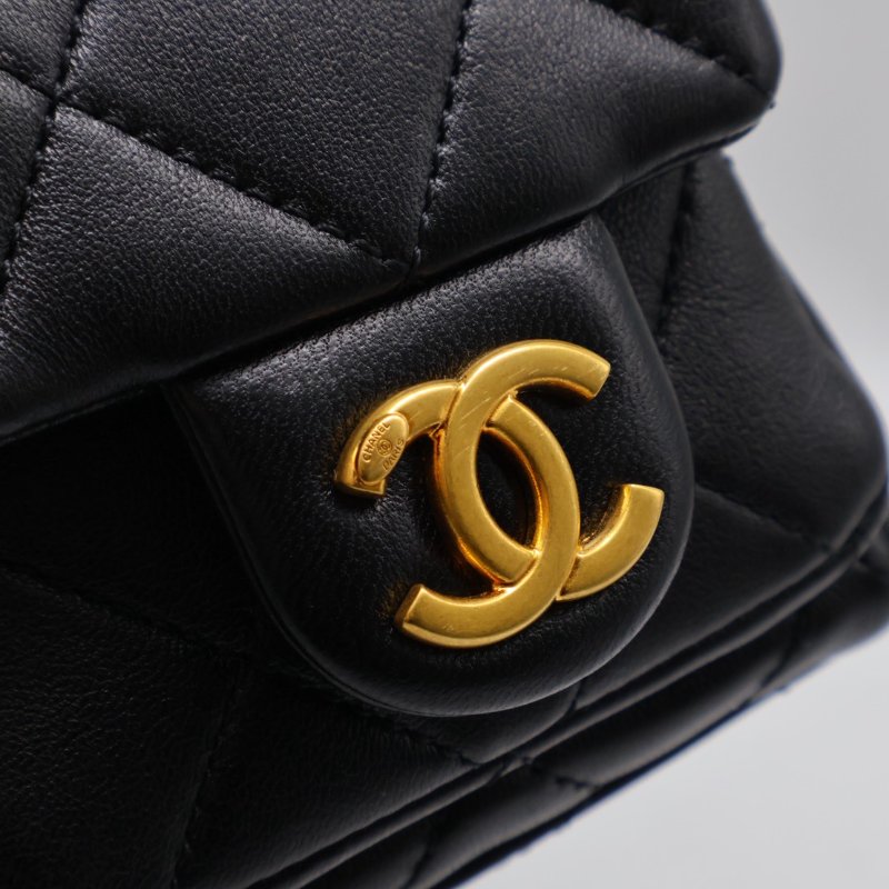 CHANEL 25C Hobo嬉皮包 - 小號黑金-16