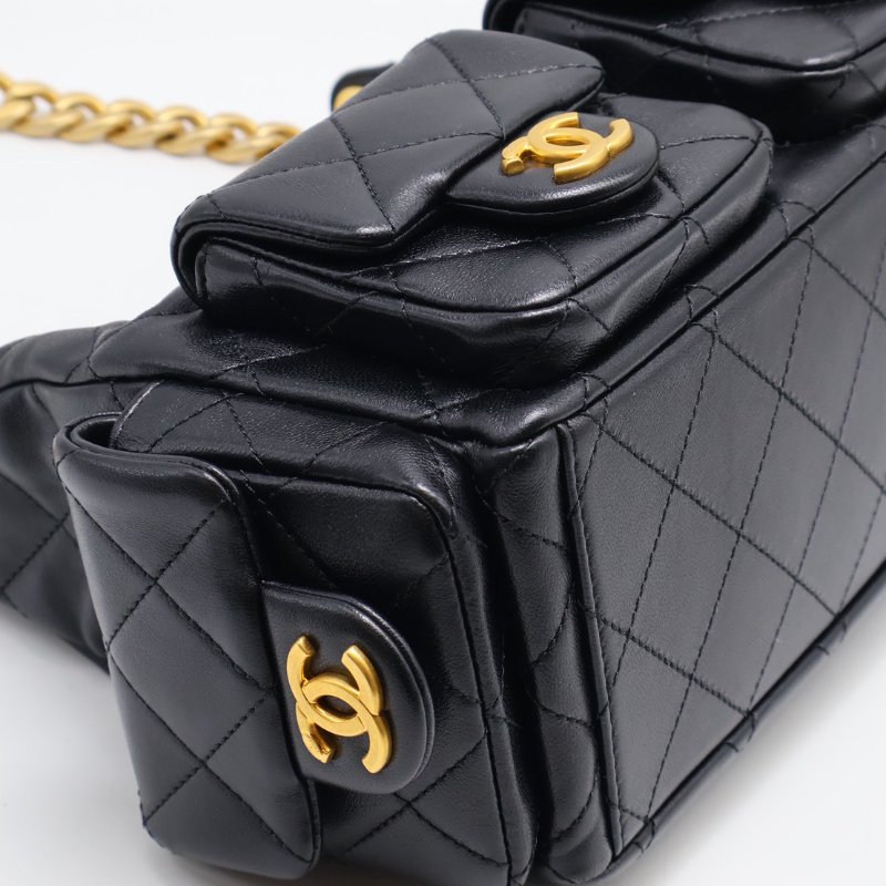 CHANEL 25C Hobo嬉皮包 - 小號黑金-20