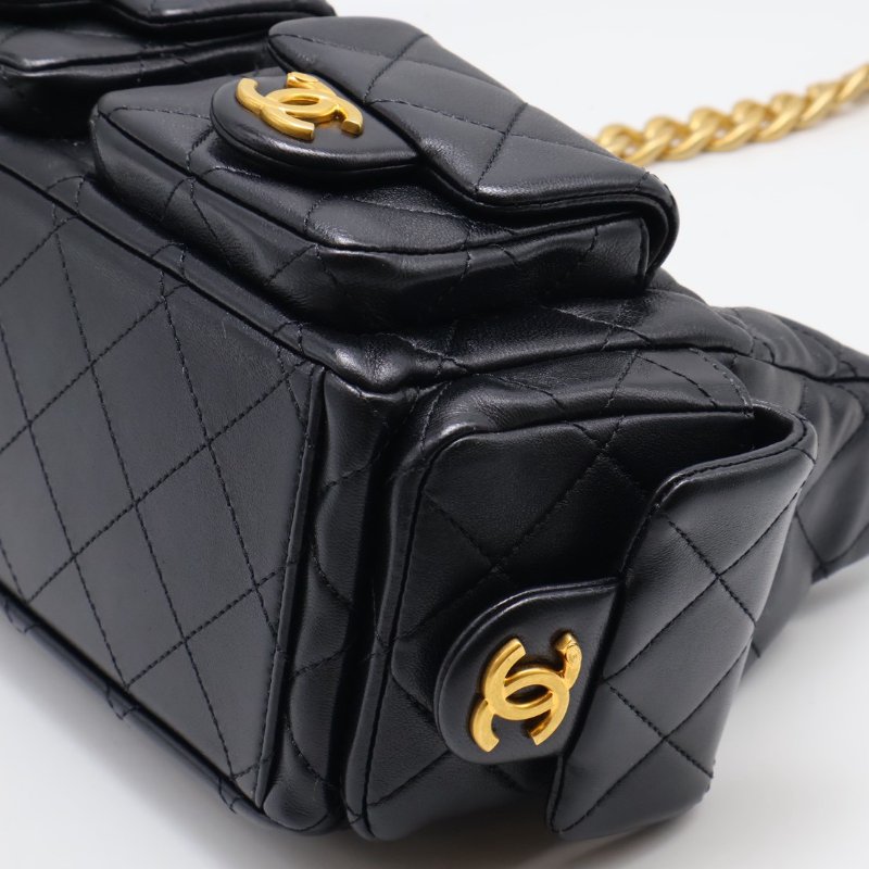 CHANEL 25C Hobo嬉皮包 - 小號黑金-21