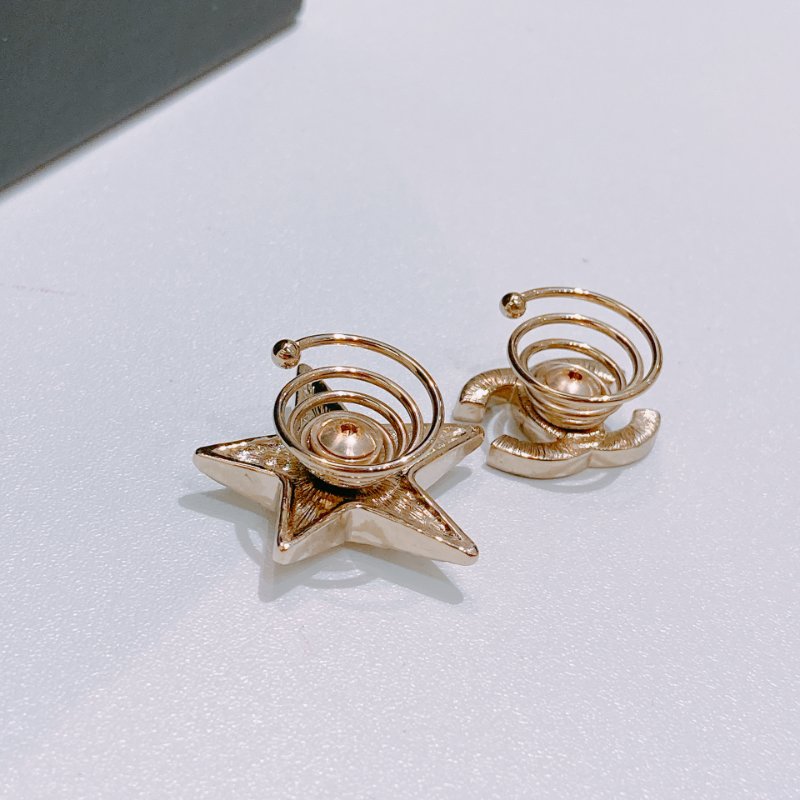 TW4738 Chanel 香奈兒 星星CC  髮飾 Rhinestone Hair Clip Silvery Golden-7