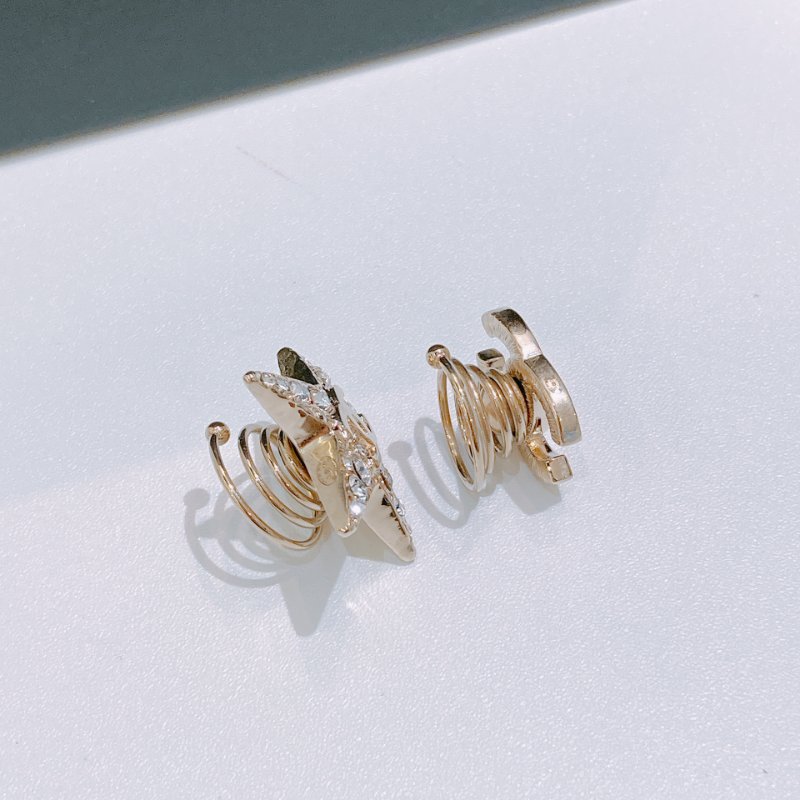TW4738 Chanel 香奈兒 星星CC  髮飾 Rhinestone Hair Clip Silvery Golden-8