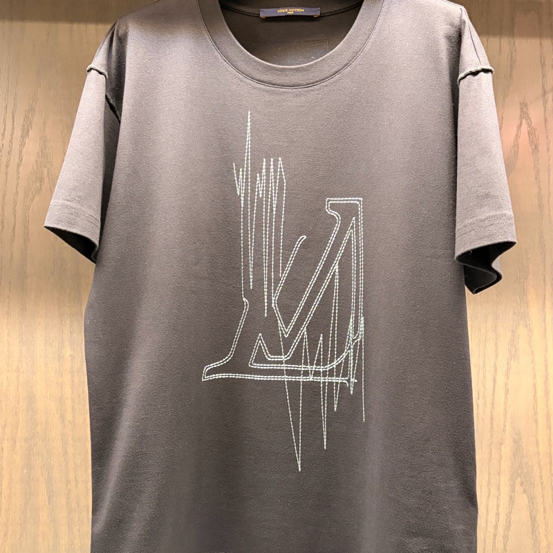 LV 路易威登 LOUIS VUITTON 98新 刺繡短袖黑色M碼-0