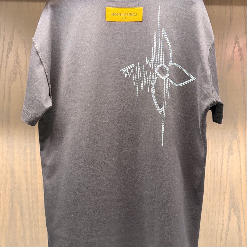 LV 路易威登 LOUIS VUITTON 98新 刺繡短袖黑色M碼-3