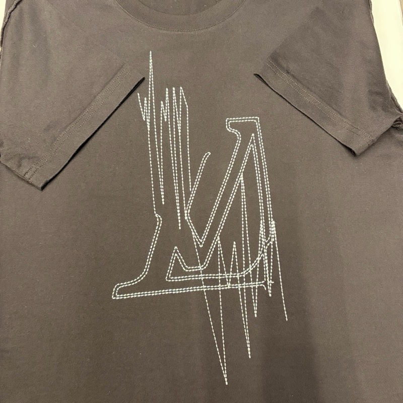 LV 路易威登 LOUIS VUITTON 98新 刺繡短袖黑色M碼-16