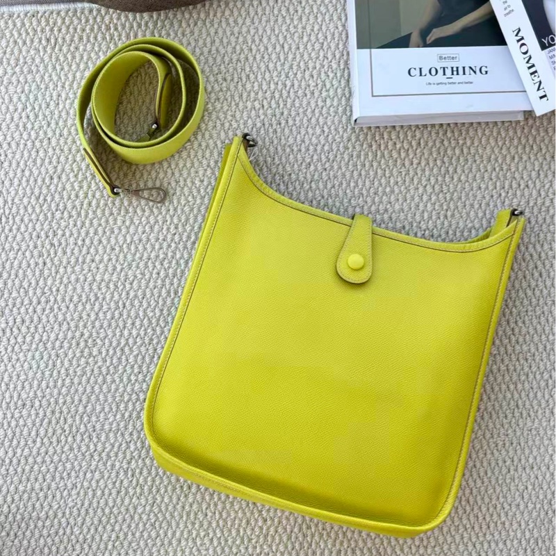 🌈Hermes💛Evelyne 29💛檸檬黃色銀扣🌈98新🌟Epsom皮🌟愛馬仕🌟-6