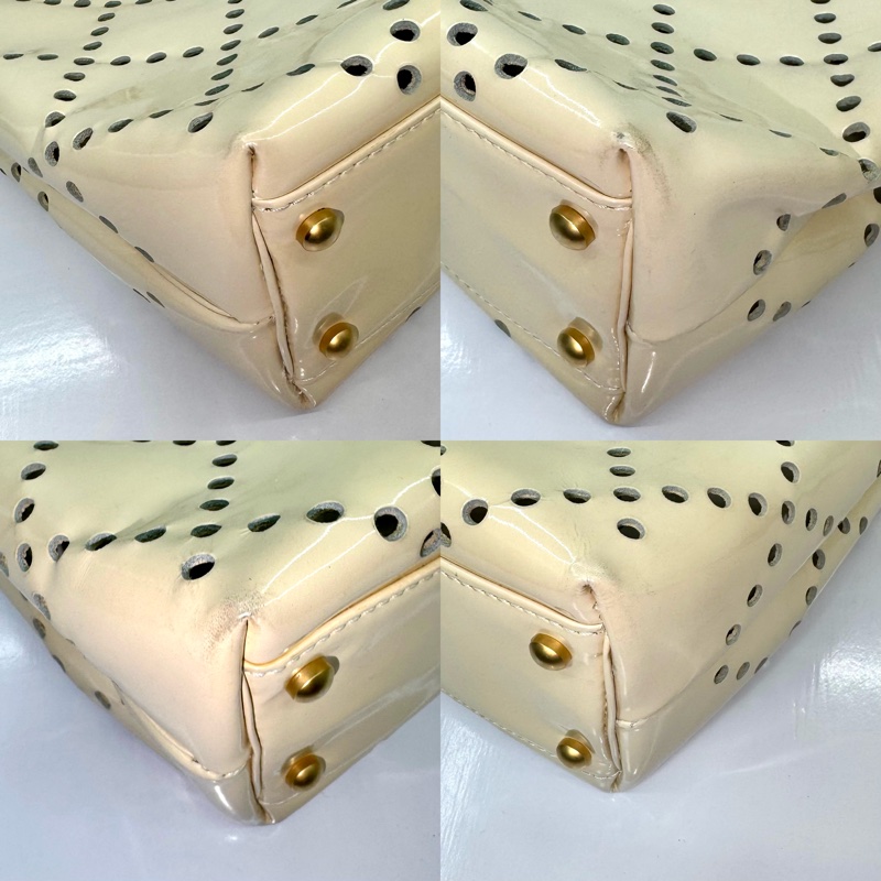 香奈兒 Chanel 漆皮打孔雙C 鏈條托特包 A24552-3