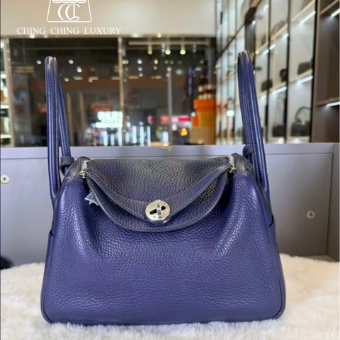 🌈Hermes💙Lindy 26💙藍色銀扣🌟97新🌟TC皮🌟愛馬仕🌟