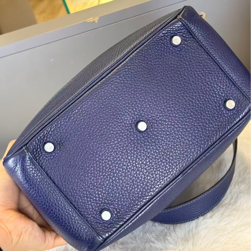 🌈Hermes💙Lindy 26💙藍色銀扣🌟97新🌟TC皮🌟愛馬仕🌟-9