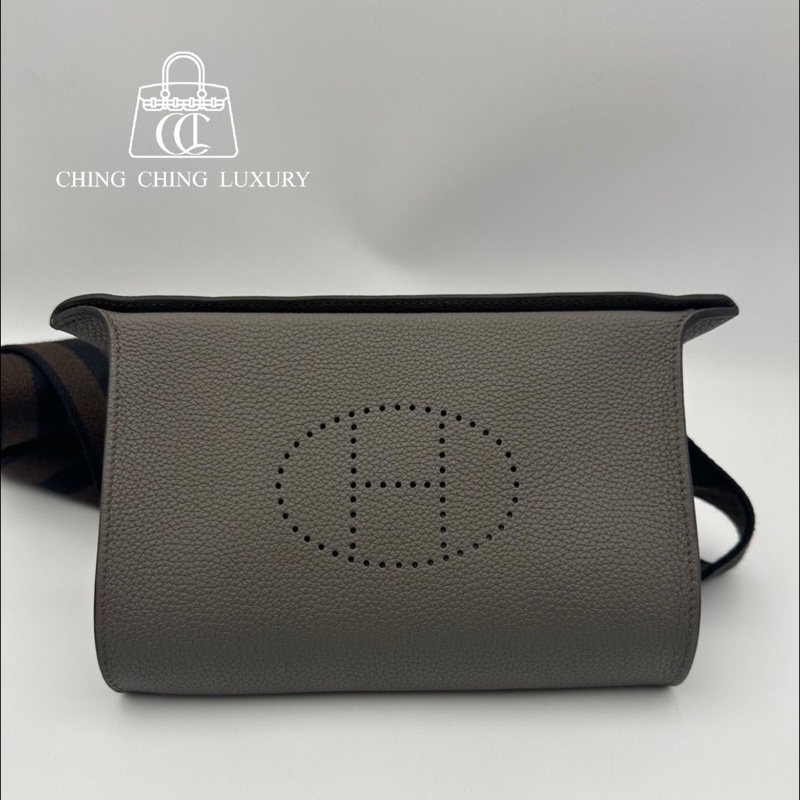 🌈Hermes🧡Videpoches🧡8F錫器灰銀扣🌈全新閑置🌟Stamp W🌟愛馬仕🌟-0