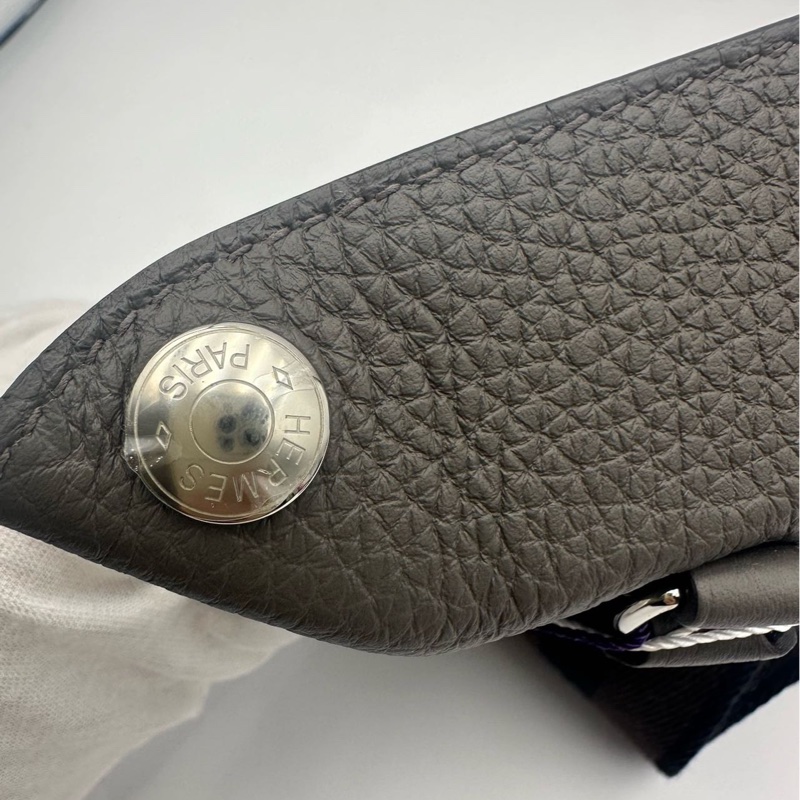 🌈Hermes🧡Videpoches🧡8F錫器灰銀扣🌈全新閑置🌟Stamp W🌟愛馬仕🌟-6