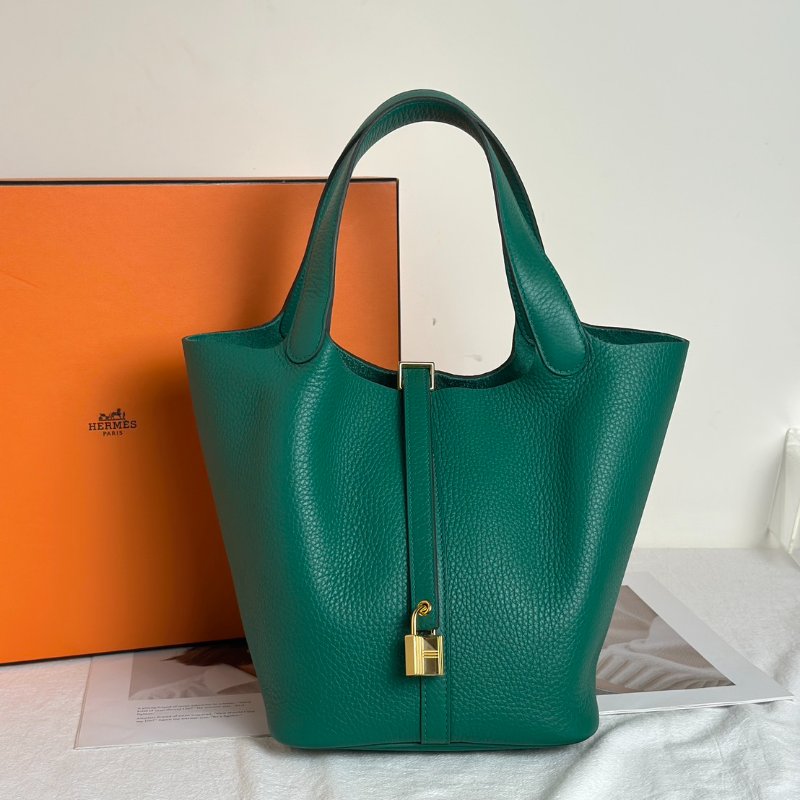 HERMES Picotin 22 - 絲絨綠金 B-0