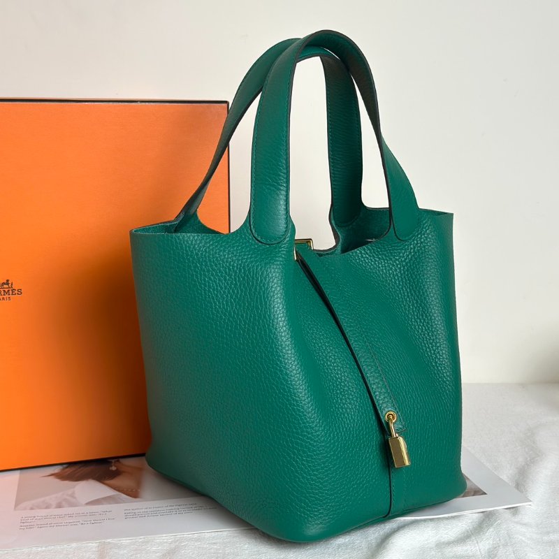 HERMES Picotin 22 - 絲絨綠金 B-2