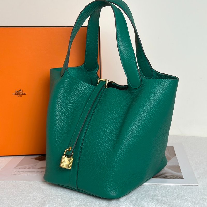 HERMES Picotin 22 - 絲絨綠金 B-3