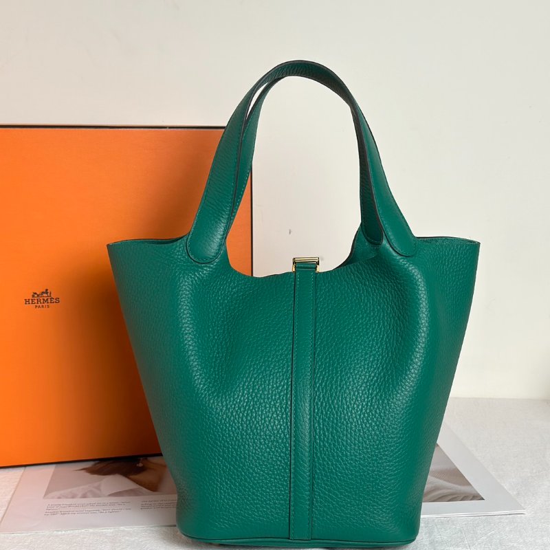 HERMES Picotin 22 - 絲絨綠金 B-4