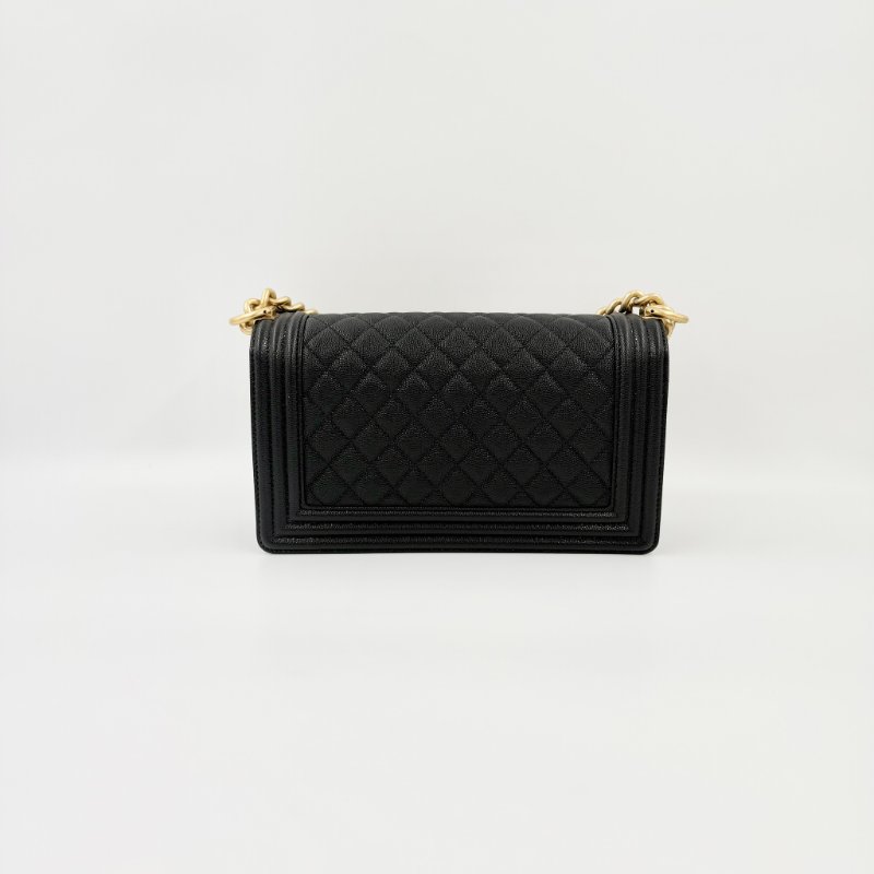 CHANEL - 黑色荔枝皮金釦BOY╻25CM-3