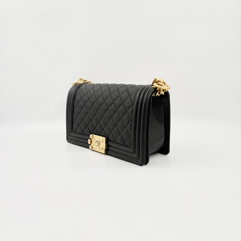 CHANEL - 黑色荔枝皮金釦BOY╻25CM-4