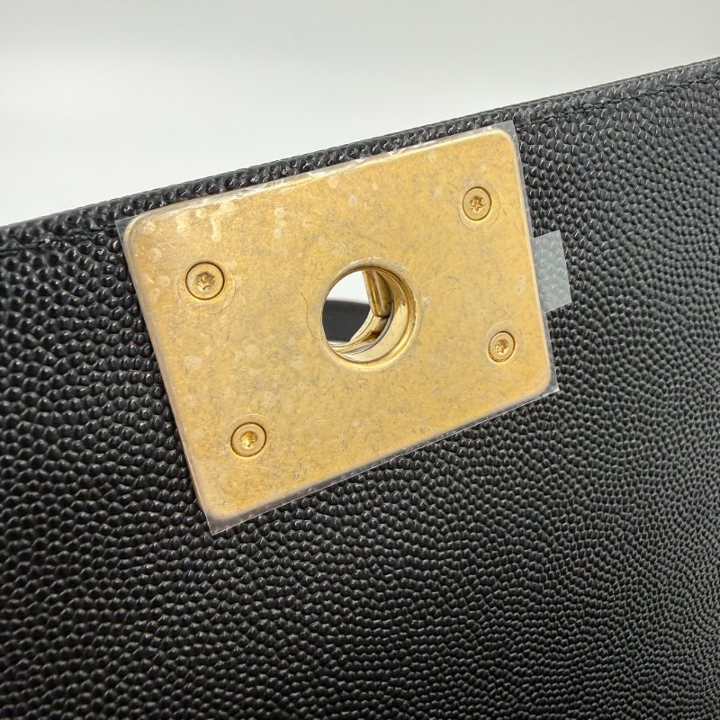 CHANEL - 黑色荔枝皮金釦BOY╻25CM-20