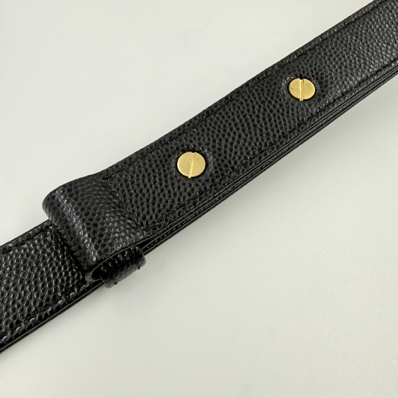 CHANEL - 黑色荔枝皮金釦BOY╻25CM-27