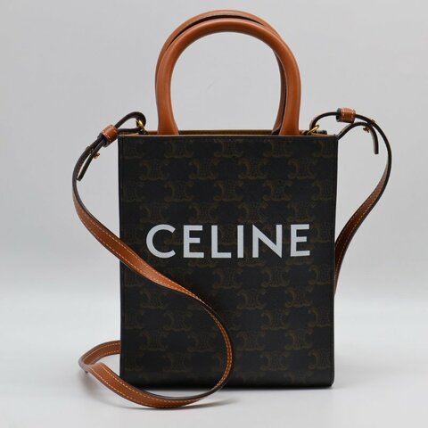 CELINE Triomphe帆布mini tote