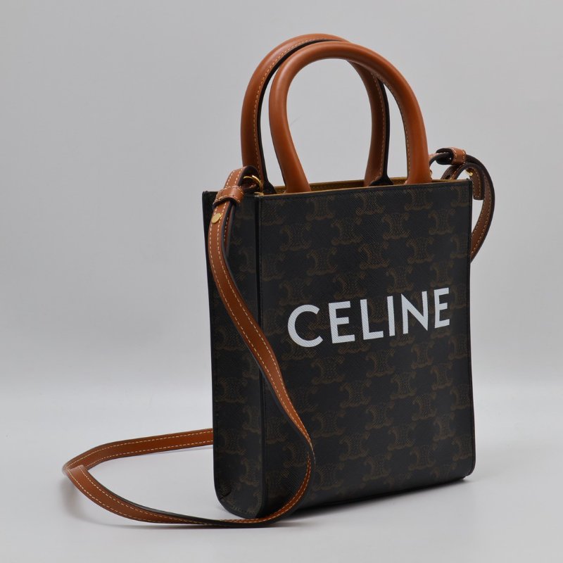 CELINE Triomphe帆布mini tote-2