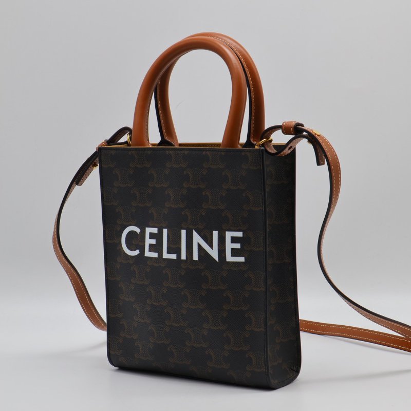 CELINE Triomphe帆布mini tote-3