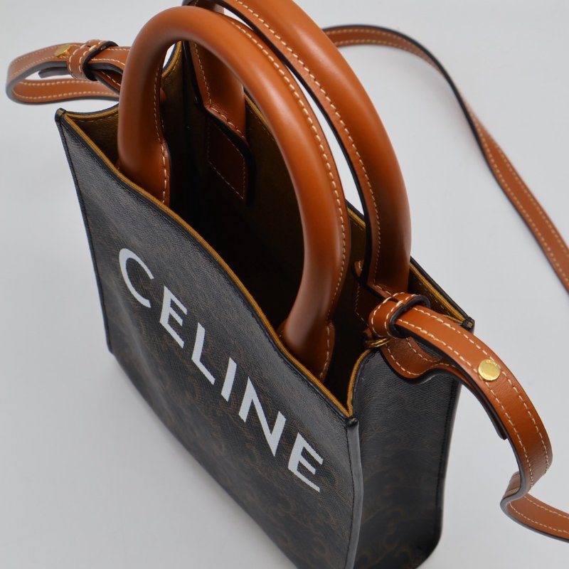 CELINE Triomphe帆布mini tote-5
