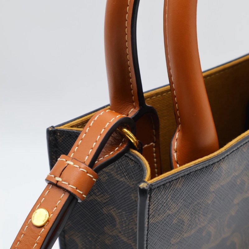 CELINE Triomphe帆布mini tote-6