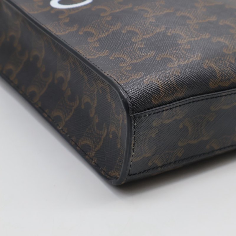 CELINE Triomphe帆布mini tote-10