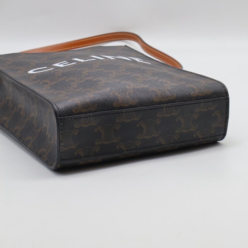 CELINE Triomphe帆布mini tote-12