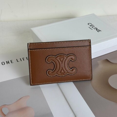 CELINE Triomphe羊皮卡片夾