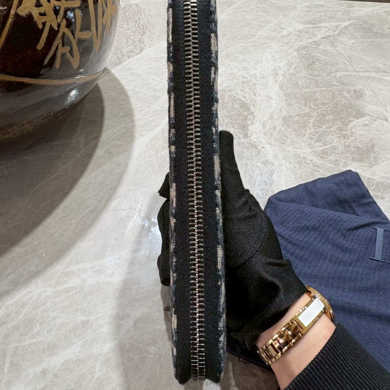 Dior 緹花拉鍊長夾-4