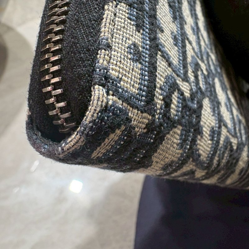 Dior 緹花拉鍊長夾-7