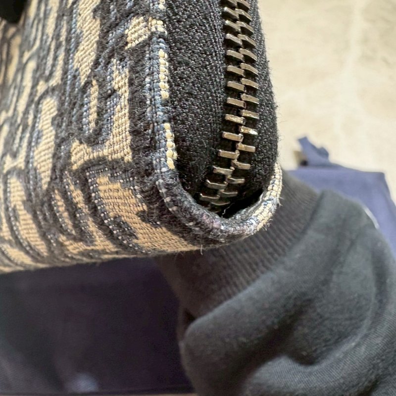 Dior 緹花拉鍊長夾-8