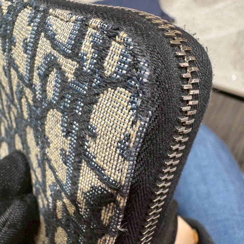 Dior 緹花拉鍊長夾-16