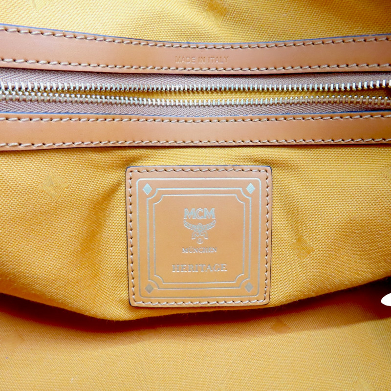 棕色 帆布 Ella 波士頓包 肩背包【MCM】 MWB 6AVI48 CO001-5