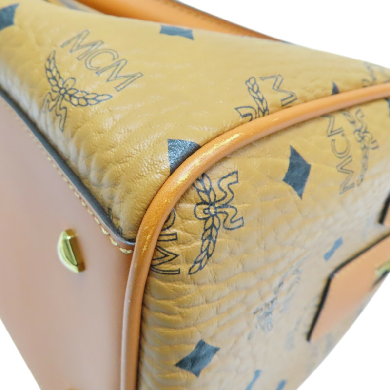 棕色 帆布 Ella 波士頓包 肩背包【MCM】 MWB 6AVI48 CO001-10