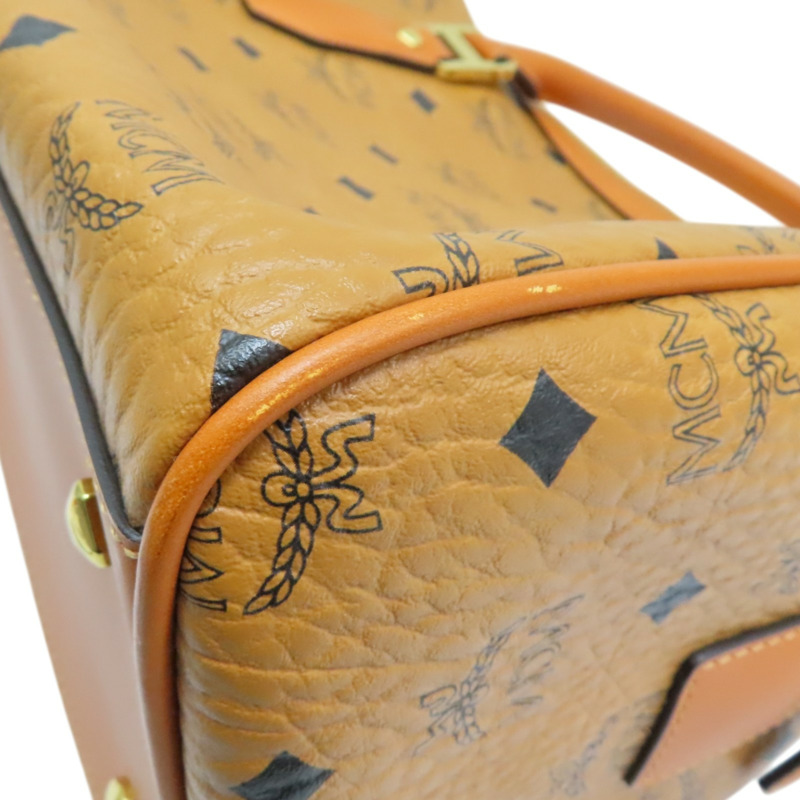 棕色 帆布 Ella 波士頓包 肩背包【MCM】 MWB 6AVI48 CO001-12