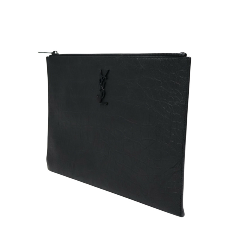 黑色 牛皮 ipad Holder 手提包【SAINT LAURENT YSL 聖羅蘭 】 667686-2