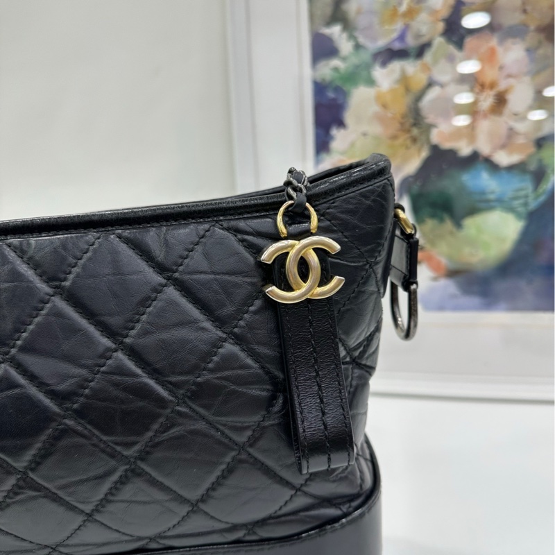 Chanel 香奈兒 黑色 流浪包 中號 23開 有購證-6