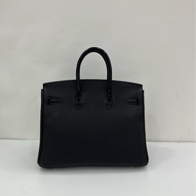 Hermes 愛馬仕 黑金birkin25 touch方塊鱷togo皮 Z刻-2