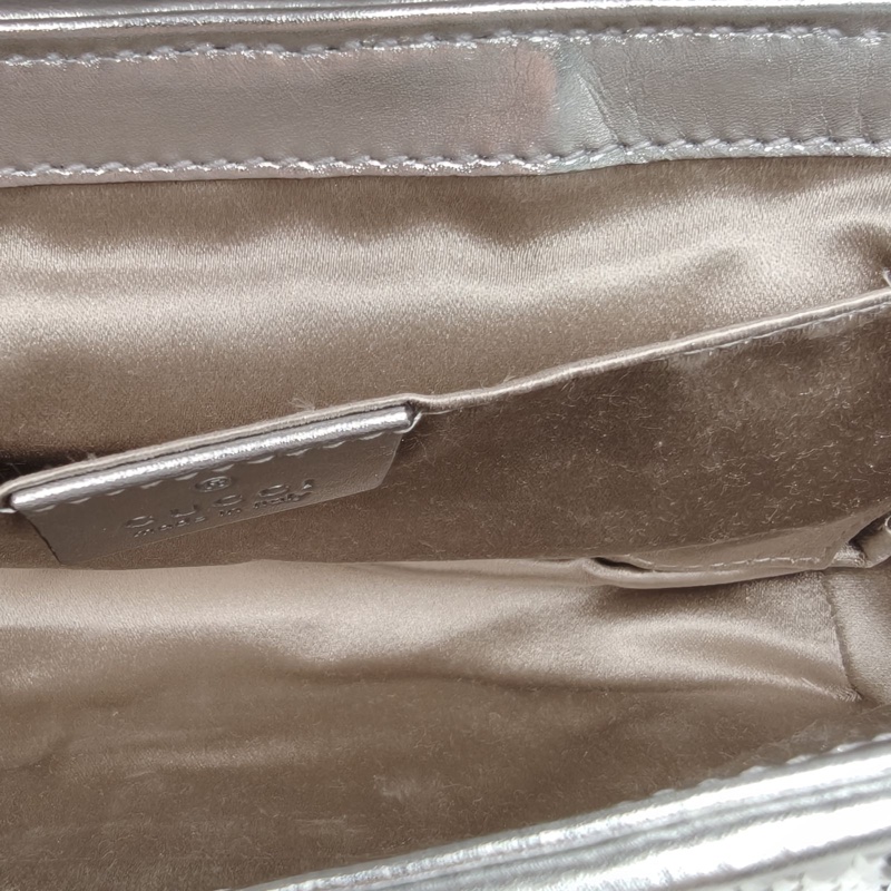 GUCCI 銀色珠片銀扣GGMarmont肩背包Mini22斜紋亮片-5