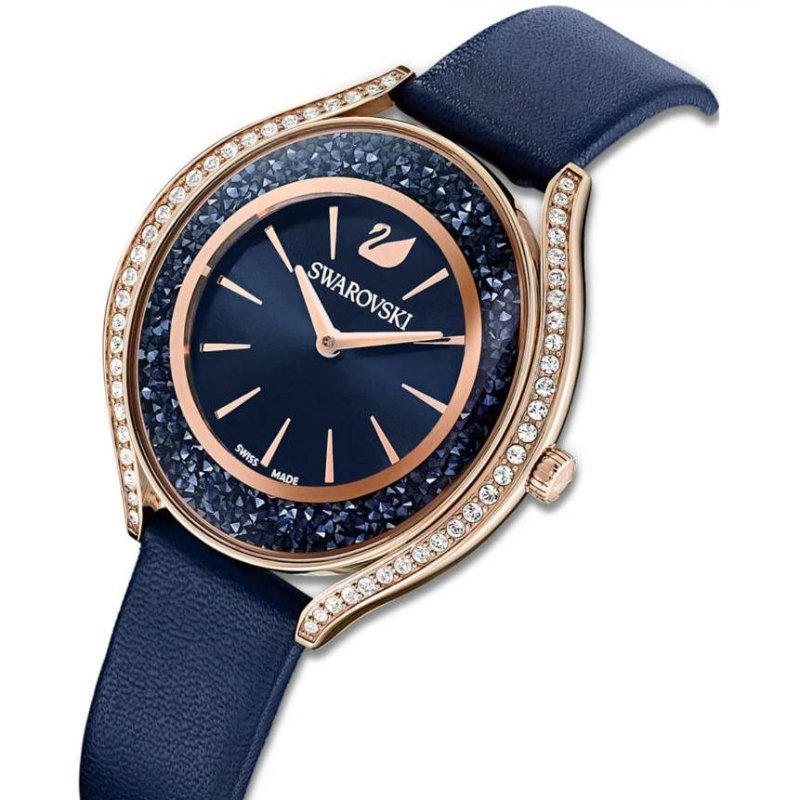 Swarovski 施華洛世奇 Crystalline Aura 璀璨光環時尚腕錶玫瑰金x藍（石英錶）~二手-3
