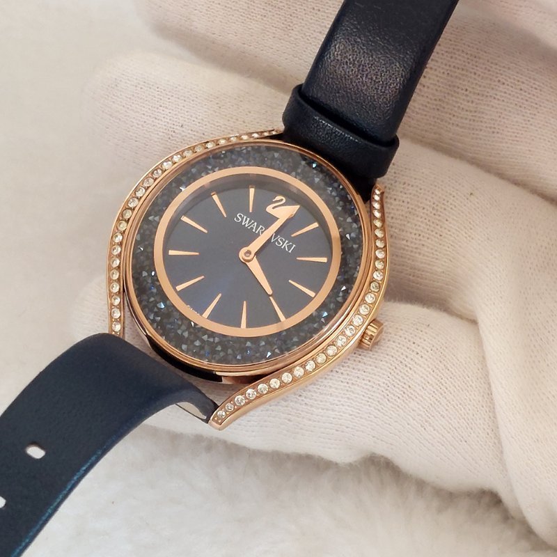 Swarovski 施華洛世奇 Crystalline Aura 璀璨光環時尚腕錶玫瑰金x藍（石英錶）~二手-6