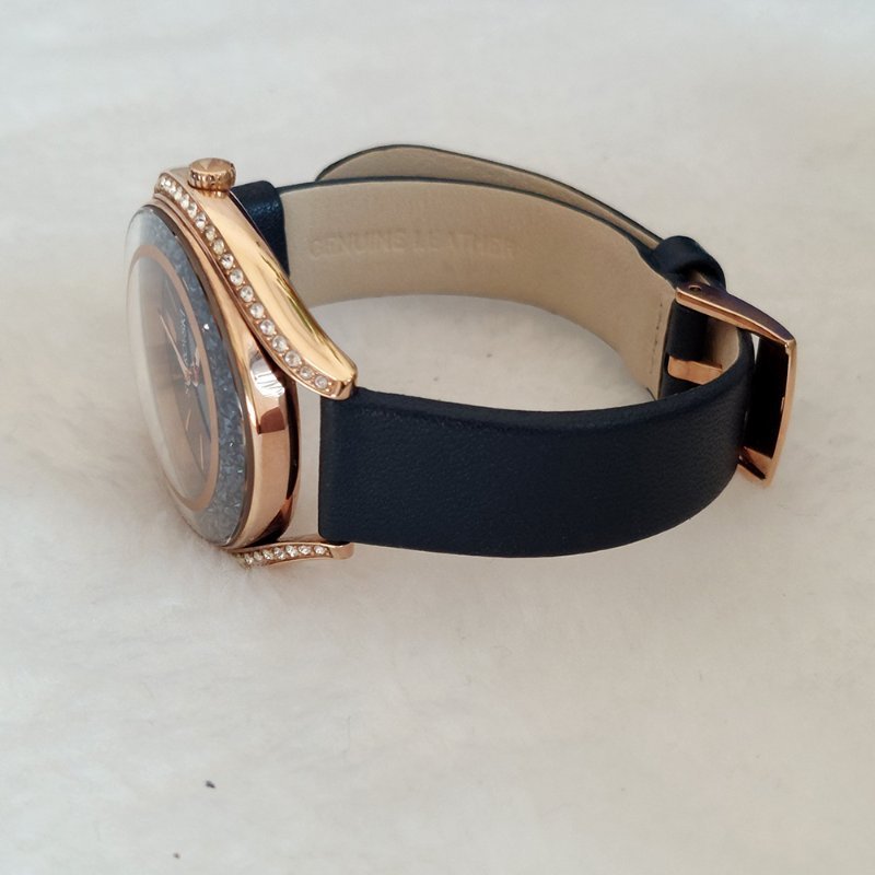 Swarovski 施華洛世奇 Crystalline Aura 璀璨光環時尚腕錶玫瑰金x藍（石英錶）~二手-8