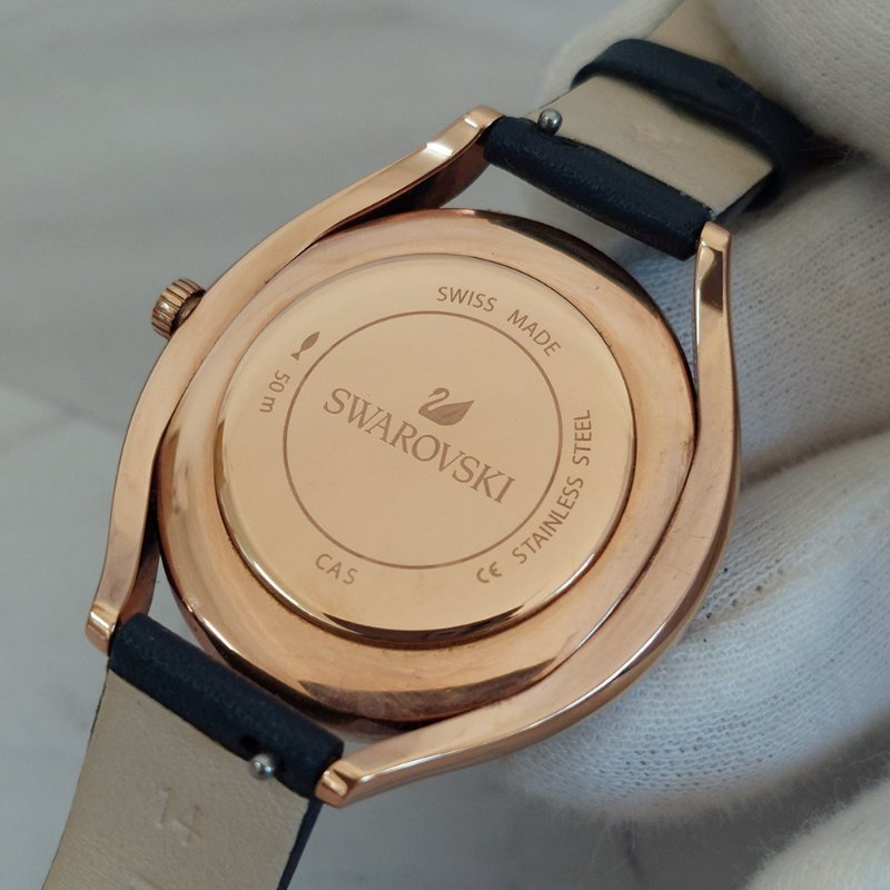 Swarovski 施華洛世奇 Crystalline Aura 璀璨光環時尚腕錶玫瑰金x藍（石英錶）~二手-18