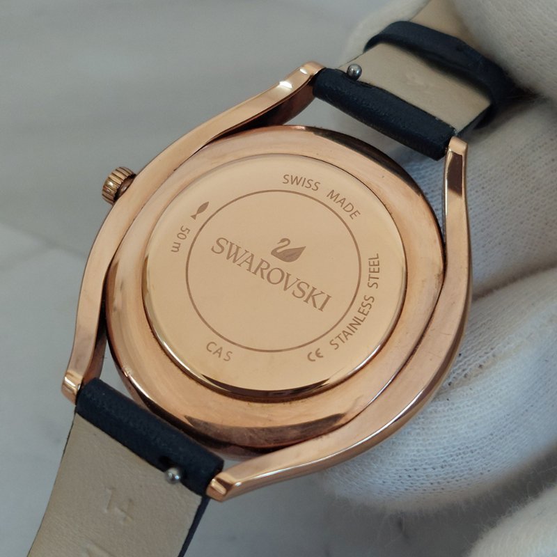 Swarovski 施華洛世奇 Crystalline Aura 璀璨光環時尚腕錶玫瑰金x藍（石英錶）~二手-19